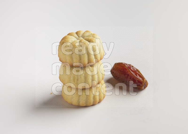 Three Pieces of Maamoul direct on white background