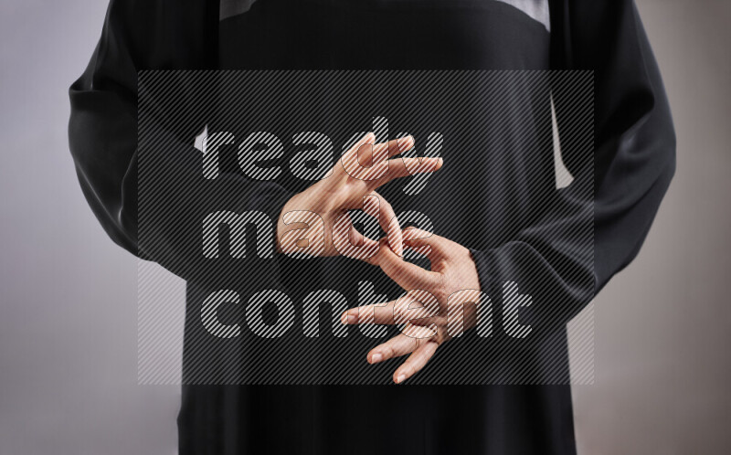 Woman hands gesturing sign language