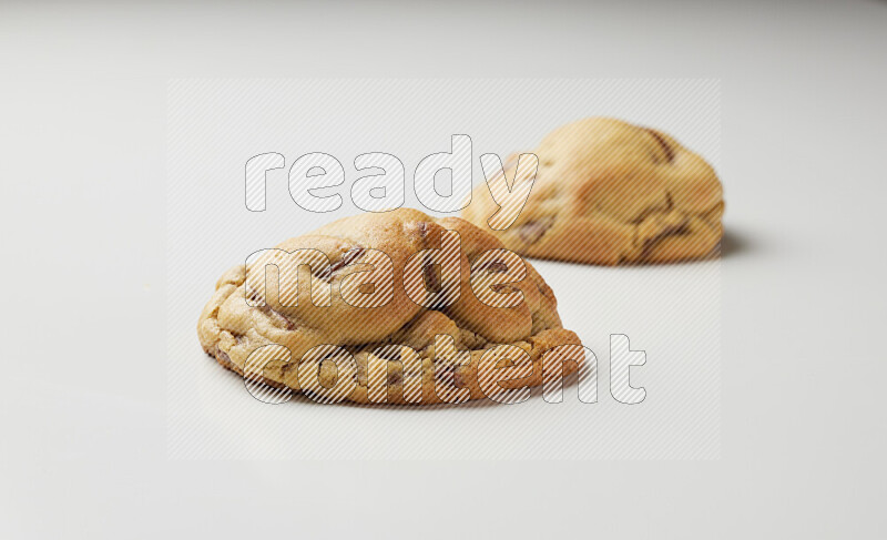 chocolate chip cookies on a white background