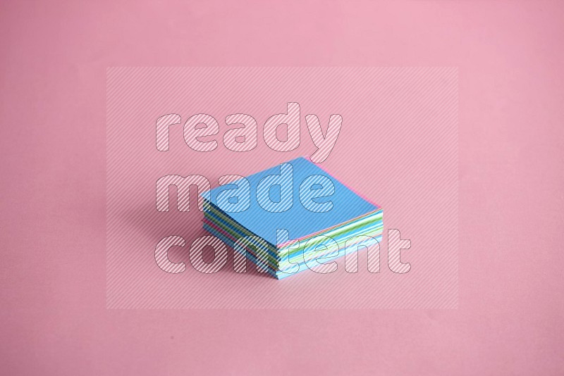 Sticky notes on rose background in different angles (back to school)