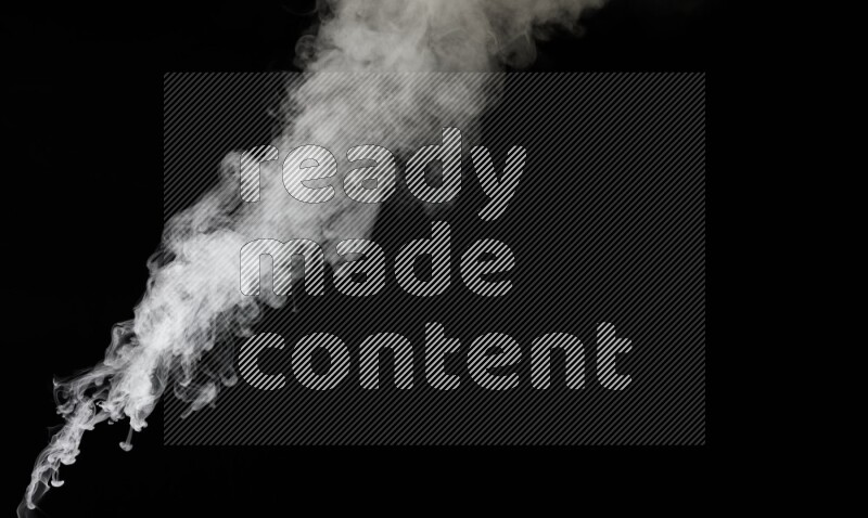 irregular white smoke on black background.