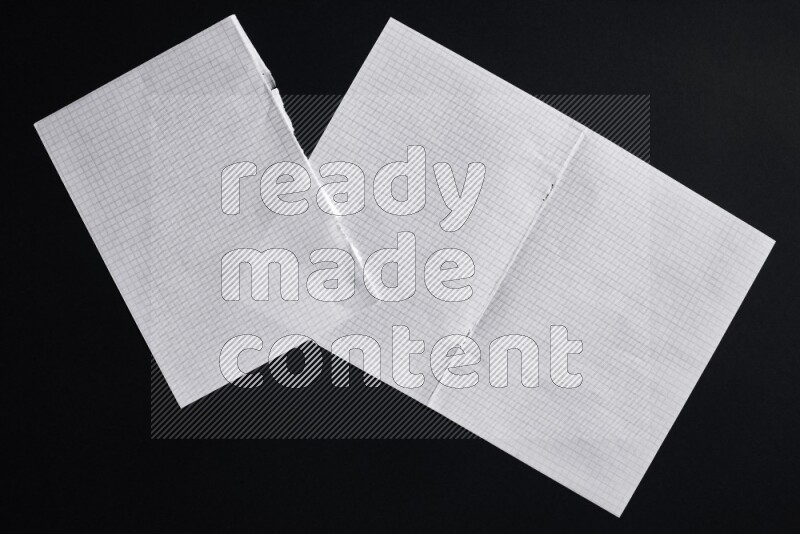 Notebook sheet on black background