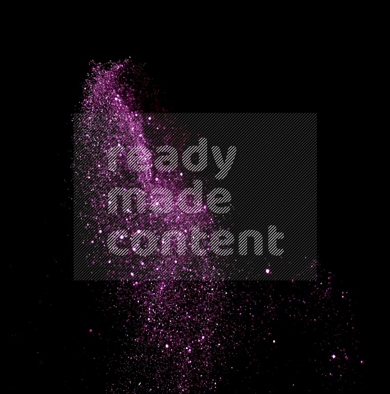 Pink glitter powder isolated on black background