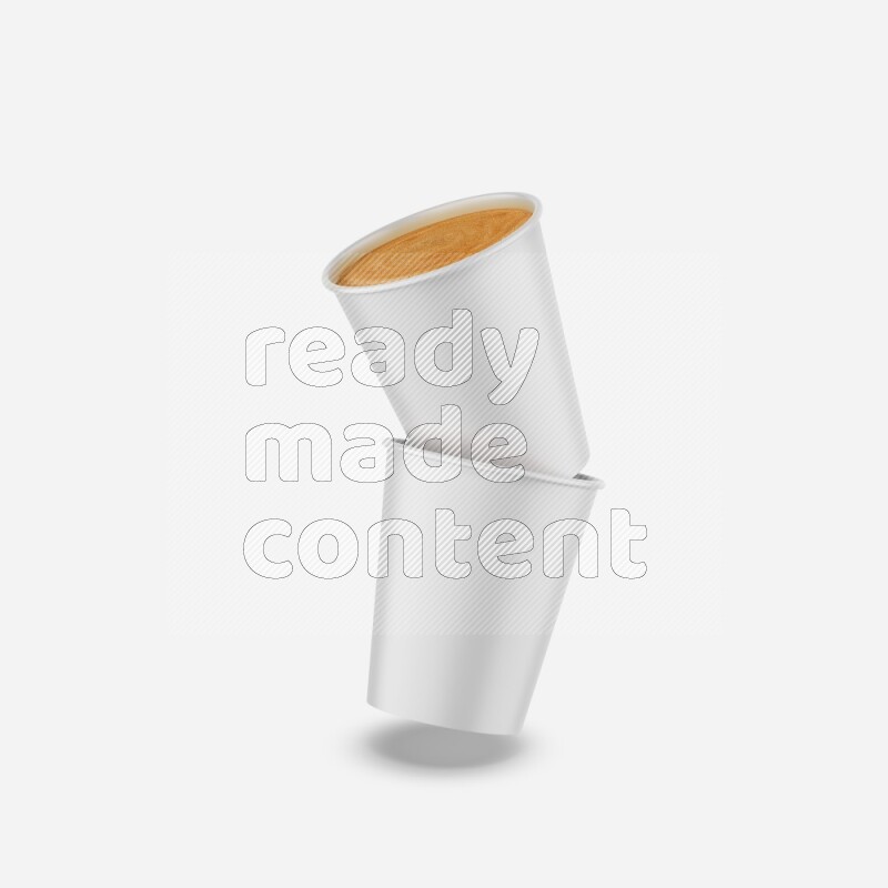 Set of glossy plastic cup mockup isolated on white background 3d rendering