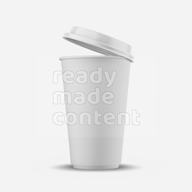 Matte paper cup mockup with cap isolated on white background 3d rendering
