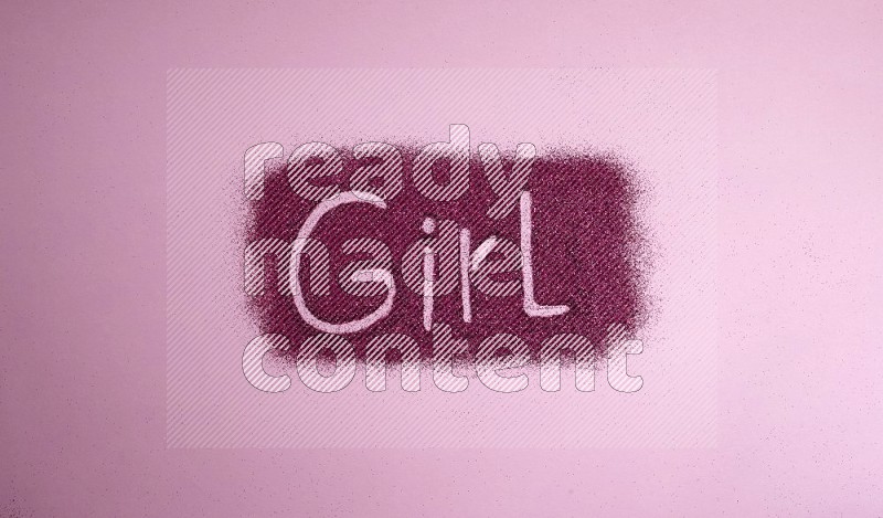 A word written with pink glitter on pink background