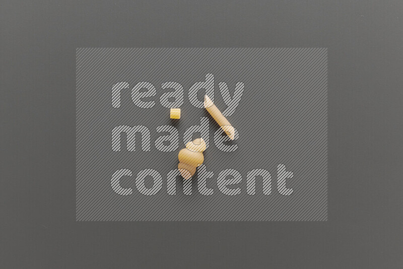 Different pasta types on grey background