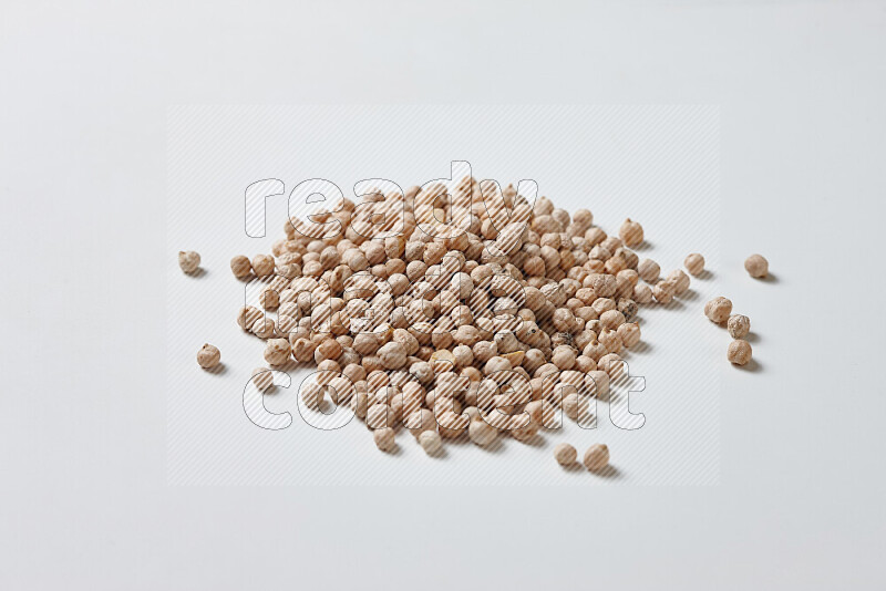 Chickpeas on white background