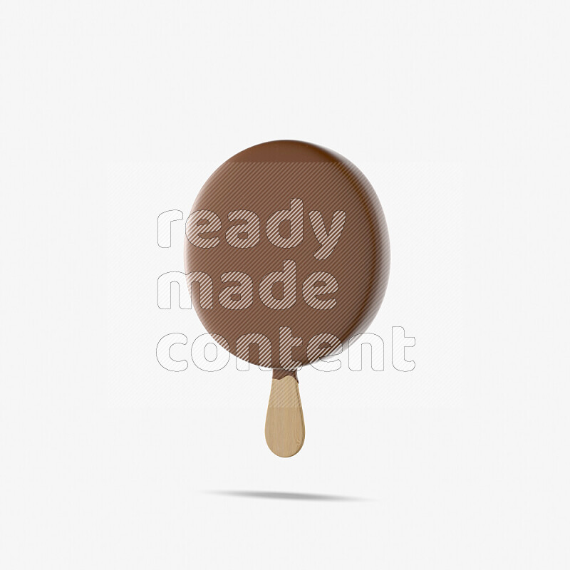 Chocolate ice cream stick mockup isolated on white background 3d rendering