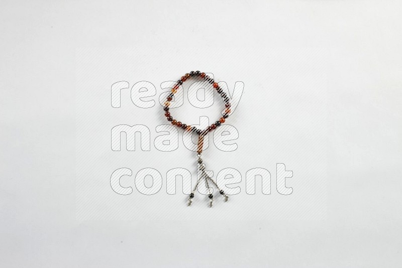 Prayer beads on white background