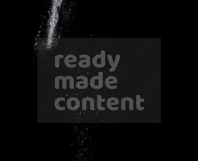Silver glitter powder isolated on black background