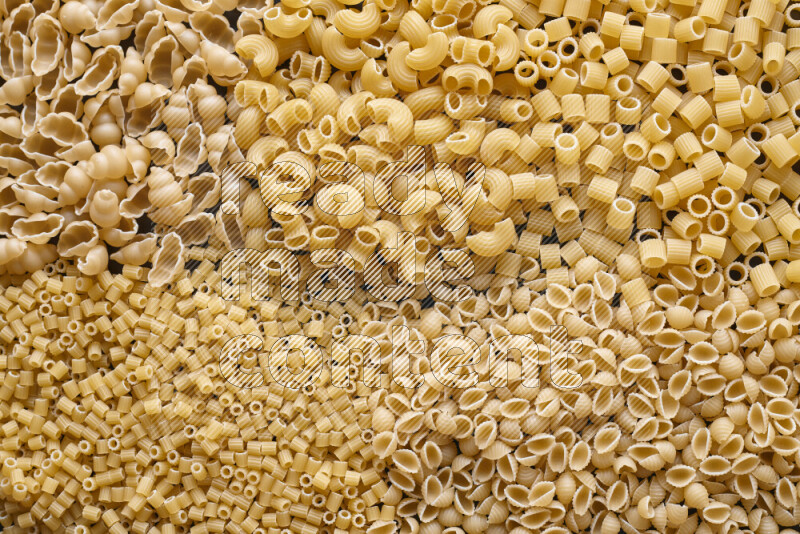 5 types of pasta filling the frame