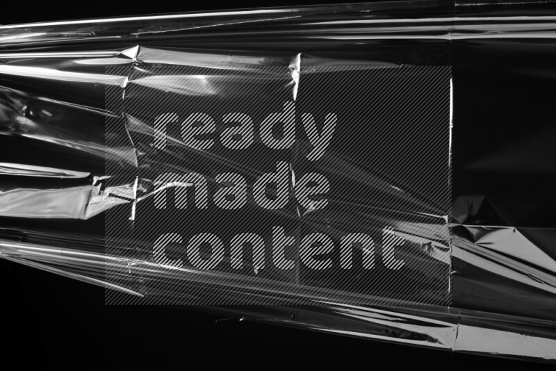 Plastic wrap texture on black background