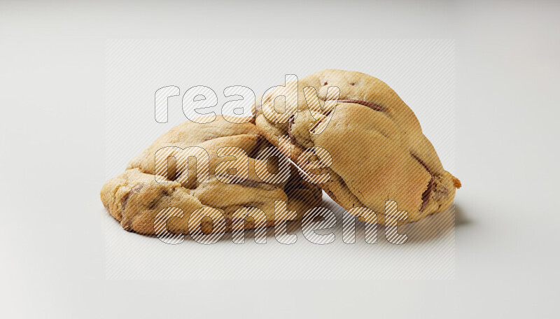 chocolate chip cookies on a white background