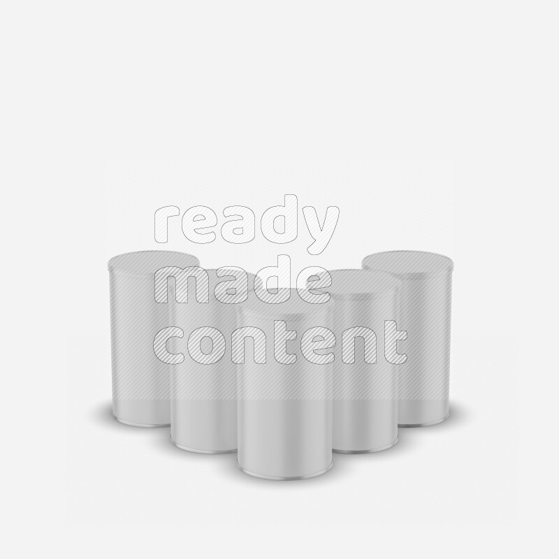 Set of paper tube mockup with glossy label and plastic cap isolated on white background 3d rendering