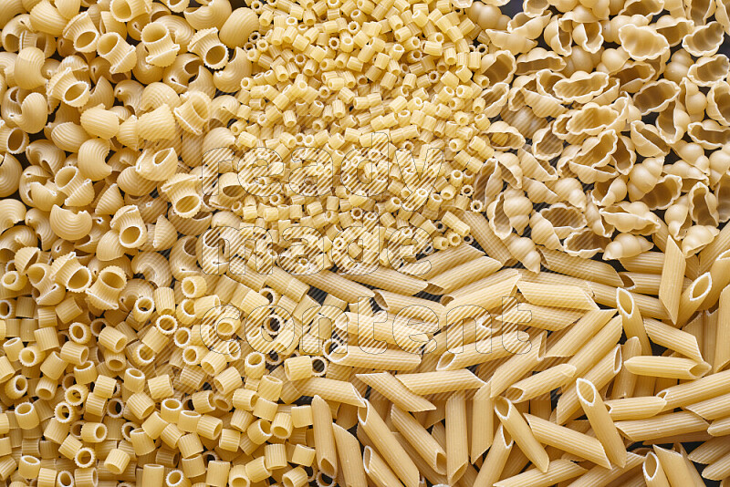 5 types of pasta filling the frame