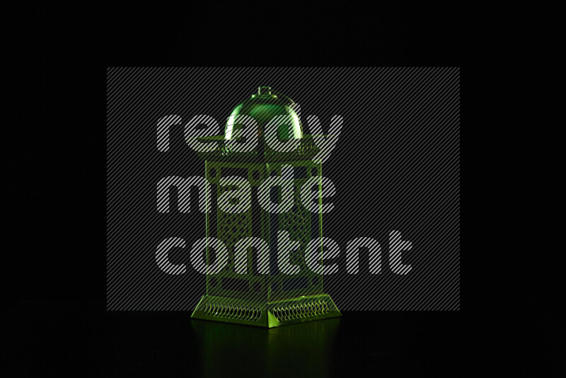 Ramadan lanterns with colored rim light against black background