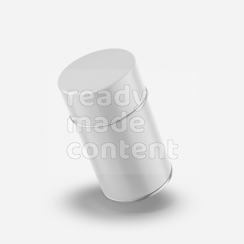 Glossy metallic can mockup with a label and a cap isolated on white background 3d rendering