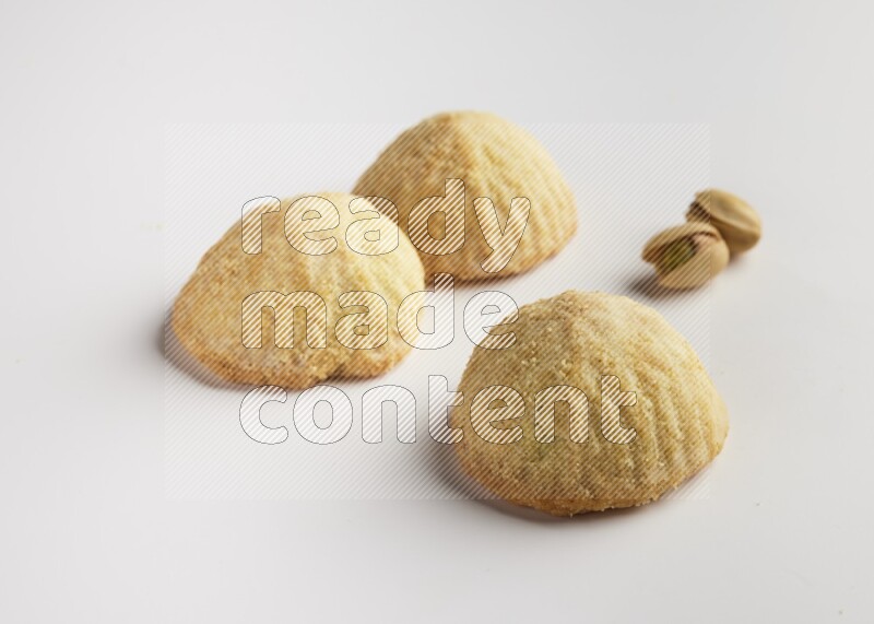 Three Pieces of Maamoul direct on white background