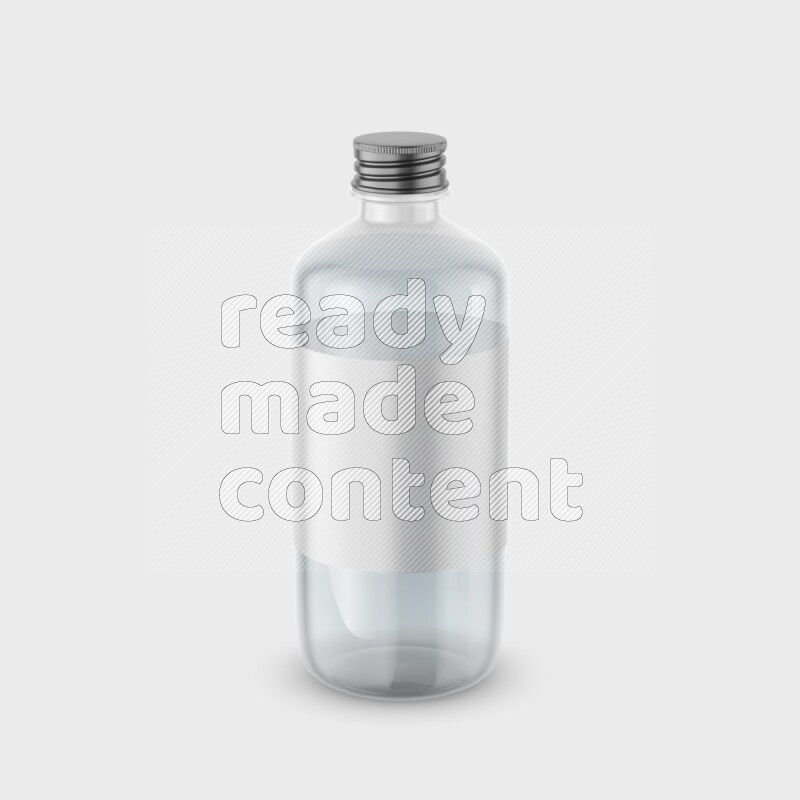 Plastic bottle mockup with black cap and a label isolated on white background 3d rendering