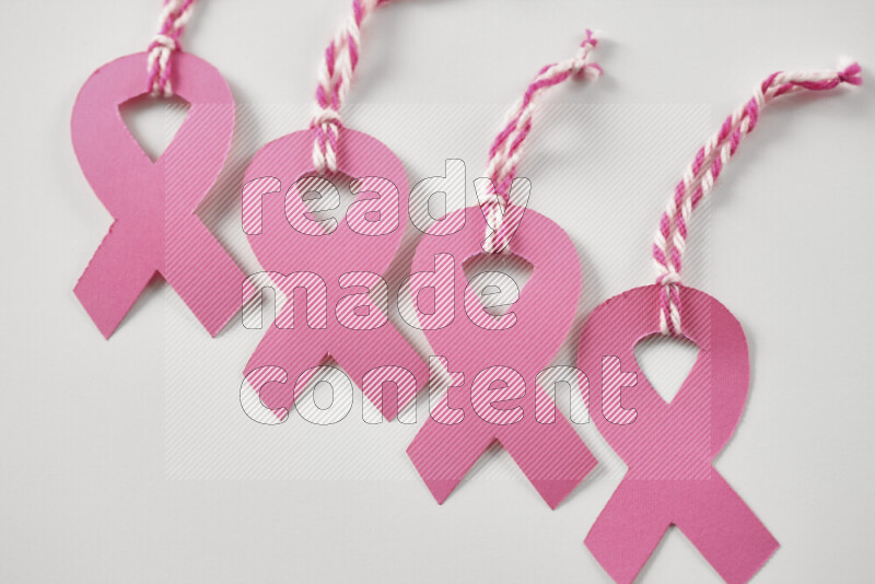 Cancer awareness signs on white background