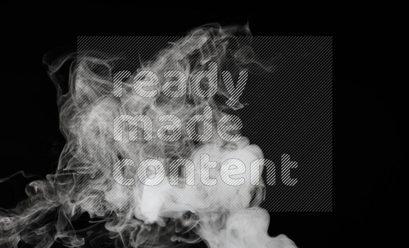 irregular white smoke on black background.