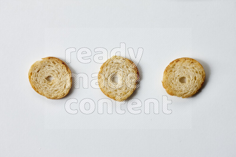 Assorted snacks on white background