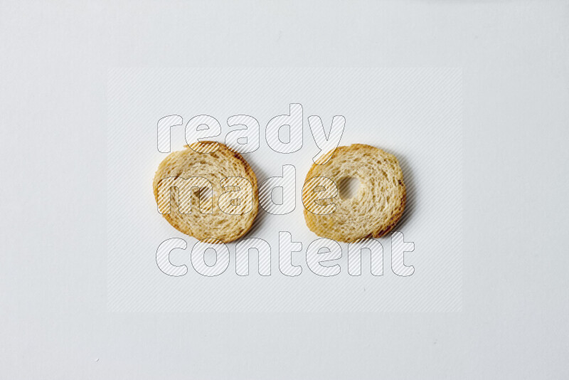 Assorted snacks on white background