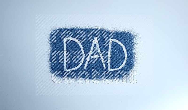 A word written with blue glitter on blue background