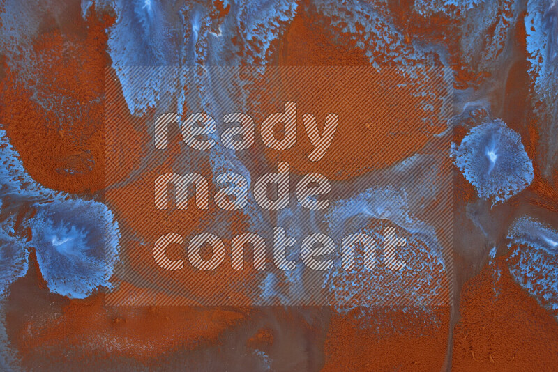 Abstract colorful background with mixed of orange and blue paint colors