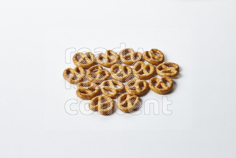Pretzels snacks on white background