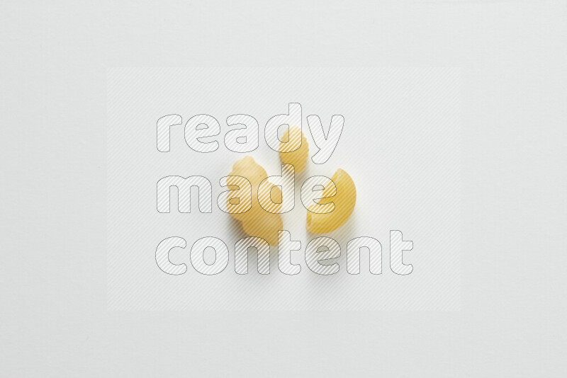 Different pasta types on white background