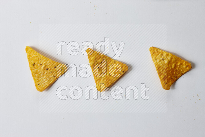 Nachos snacks on white background