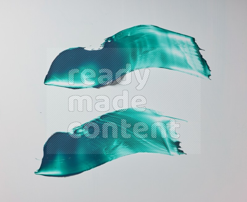 Turquoise zigzag painting knife strokes on white background