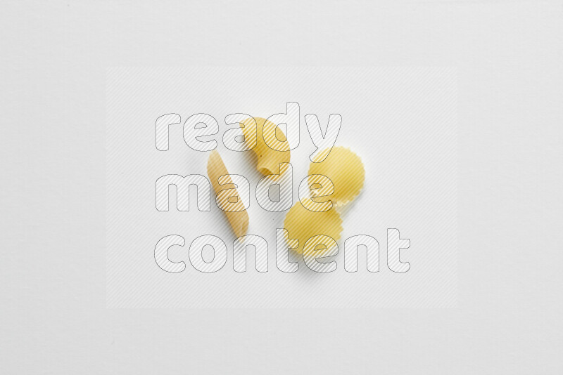 Different pasta types on white background