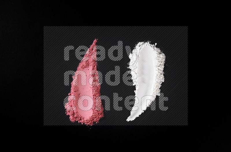 Multicolored powder strokes on black background