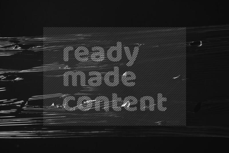 Plastic wrap texture on black background