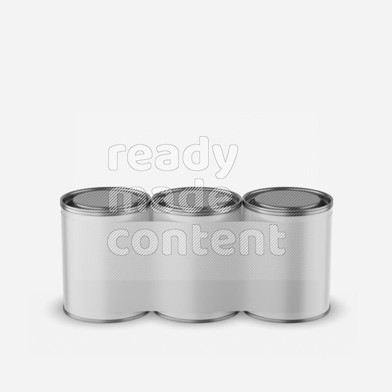 Set of paper tube mockup with glossy label and metal lid isolated on white background 3d rendering