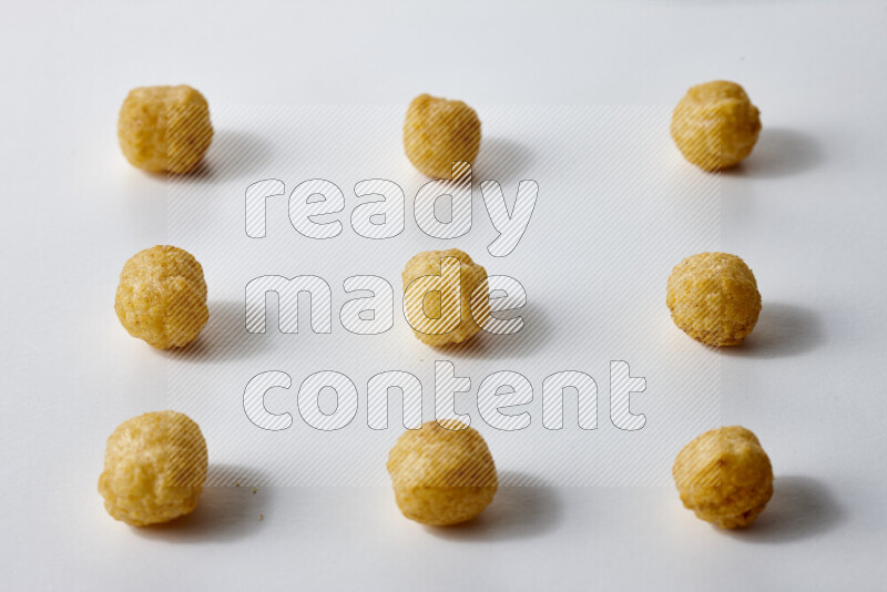 Puffs snacks on white background