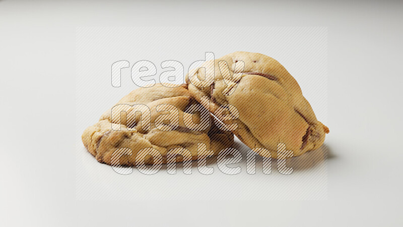 chocolate chip cookies on a white background