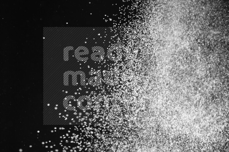 Snow spray on black background