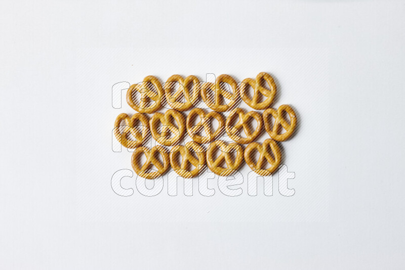 Pretzels snacks on white background