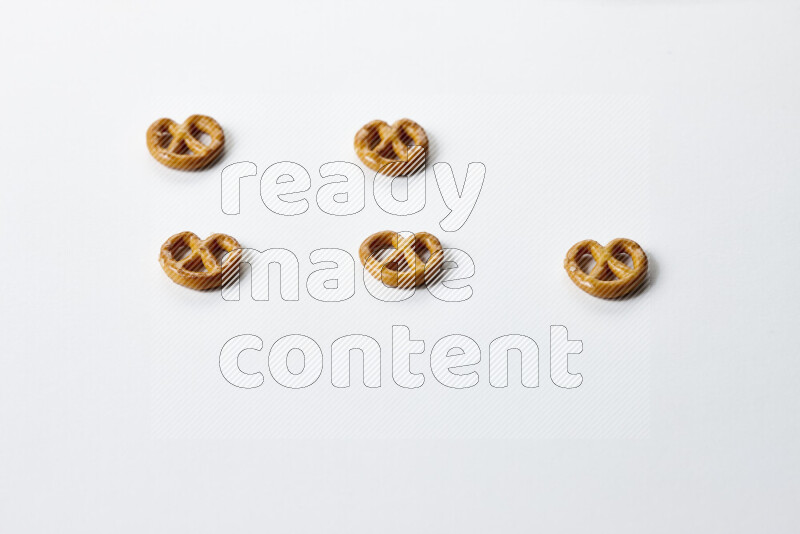 Pretzels snacks on white background