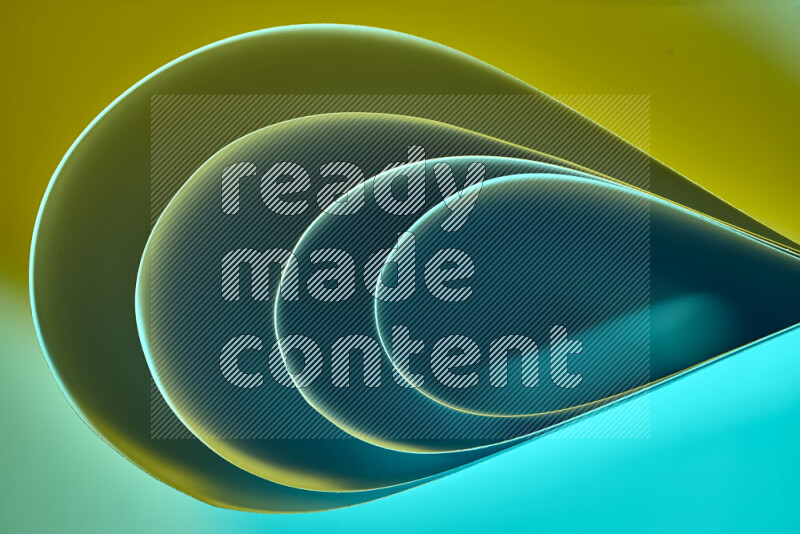 An abstract art of paper folded into smooth curves in green gradients