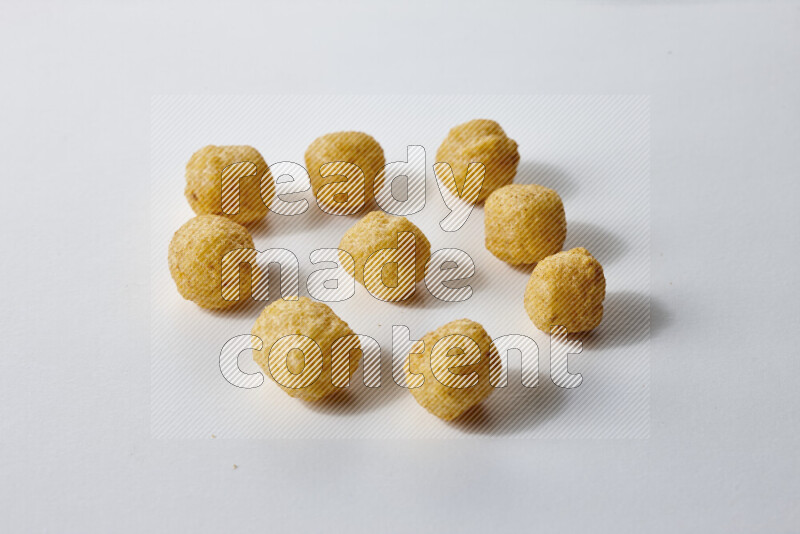 Puffs snacks on white background