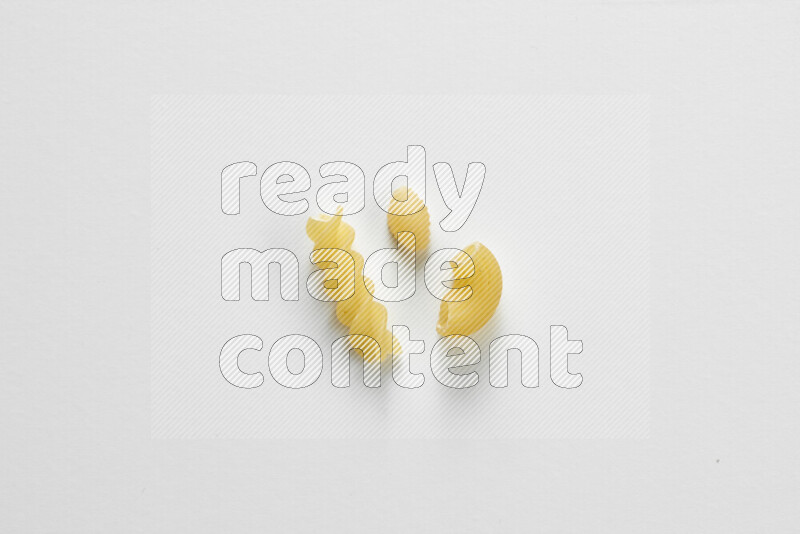 Different pasta types on white background