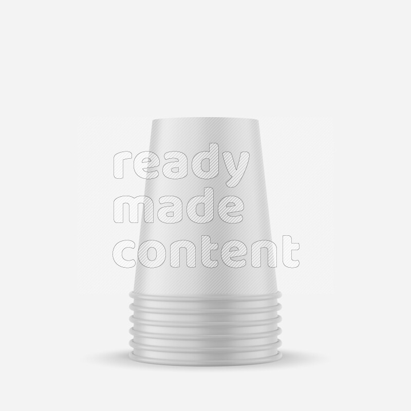 Set of glossy plastic cup mockup isolated on white background 3d rendering
