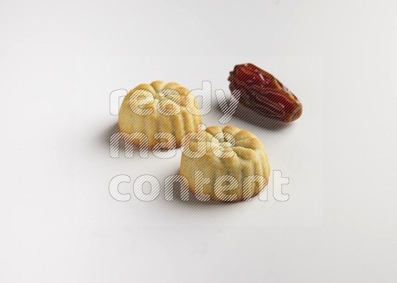 Two Pieces of Maamoul direct on white background