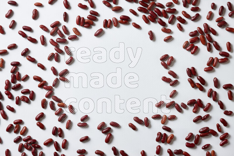 Red kidney beans on white background