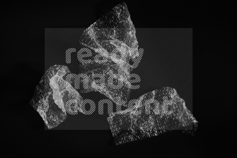 Bubble wrap texture on black background